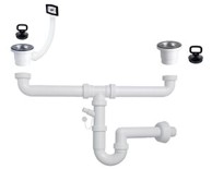 SINK SOLUTION Sifon 2x 1 1/2" vertikalni pomoćni preljev